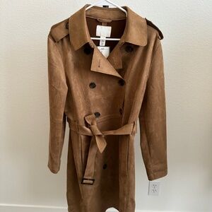H&M Faux Suede Trench Size M